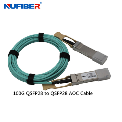 QSFP28 활동적 옵틱 케이블 AOC 10m 20m 송수신기 100Gbase에 대한 1m 2m QSFP28