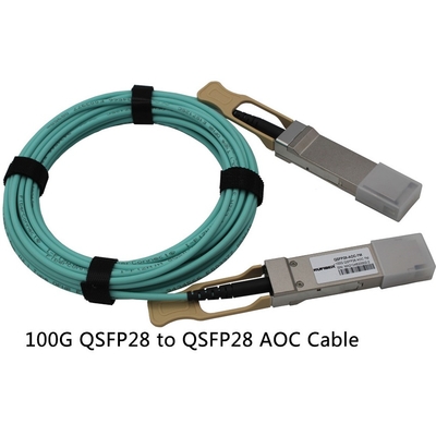 QSFP28 파이버 광 케이블 AOC 100G, 1M 활동적 구리 케이블에 대한 QSFP28