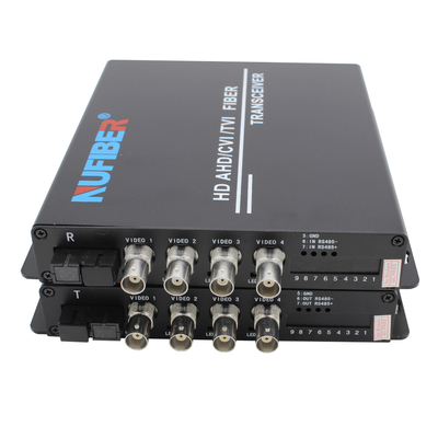 CCTV를 위한 1080P 섬유 비디오 변환기 4 채널 단일 파이버 SM 1310 / 1550nm FC